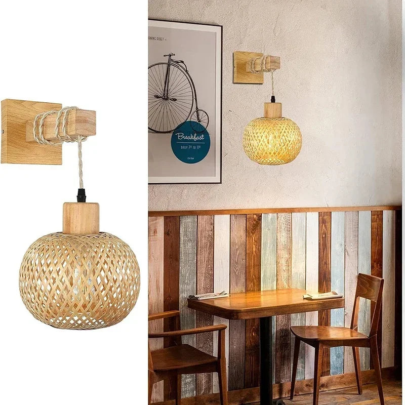 BAMBULUX Bambus Wandlaterne