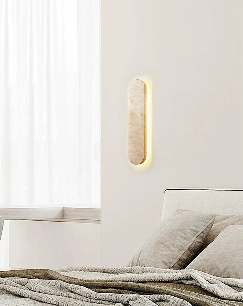 StoneGlow Recta – Moderne Wandleuchte aus Naturstein
