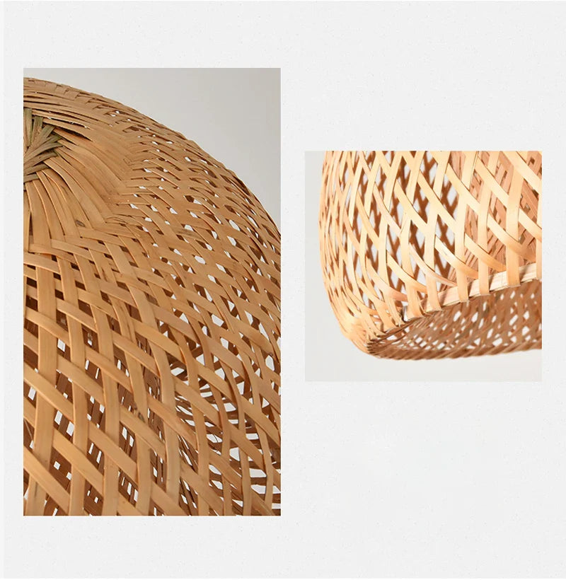 ZenWeave Bambus Pendelleuchte – Handgefertigte Hängelampe im Asiatischen Stil für Zuhause & Gastronomie