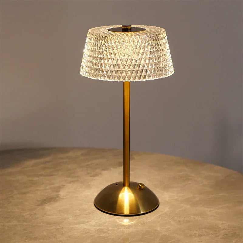 LumaGlow Touch – Wiederaufladbare Glas-LED-Nachtlampe