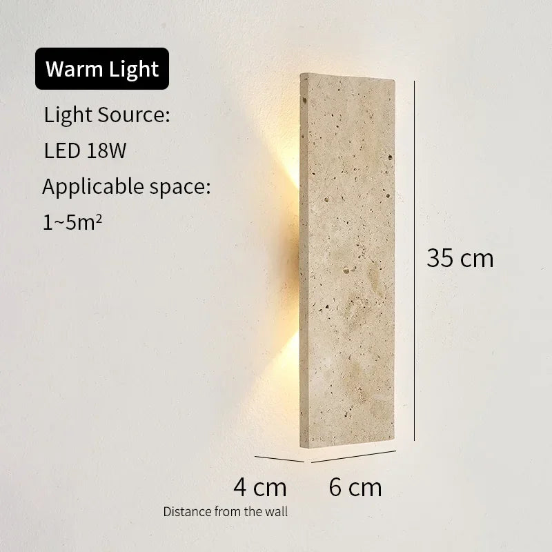 NATURGLO Wasserdichte Wandleuchte aus Naturstein