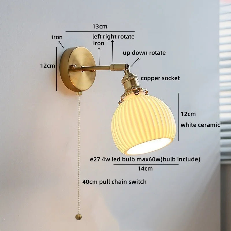 Kyotaro Wandleuchte – Japanische Keramik-Wandlampe mit LED-Kompatibilität