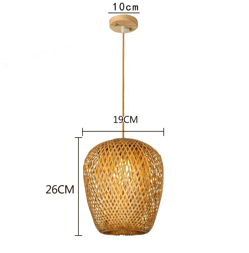 ZenWeave Bambus Pendelleuchte – Handgefertigte Hängelampe im Asiatischen Stil für Zuhause & Gastronomie