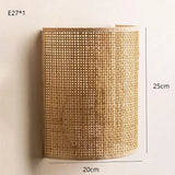 RustiRiet Wandleuchte – Handgeflochtene Rattan-Wandlampe für Schlafzimmer, Wohnzimmer & Flur