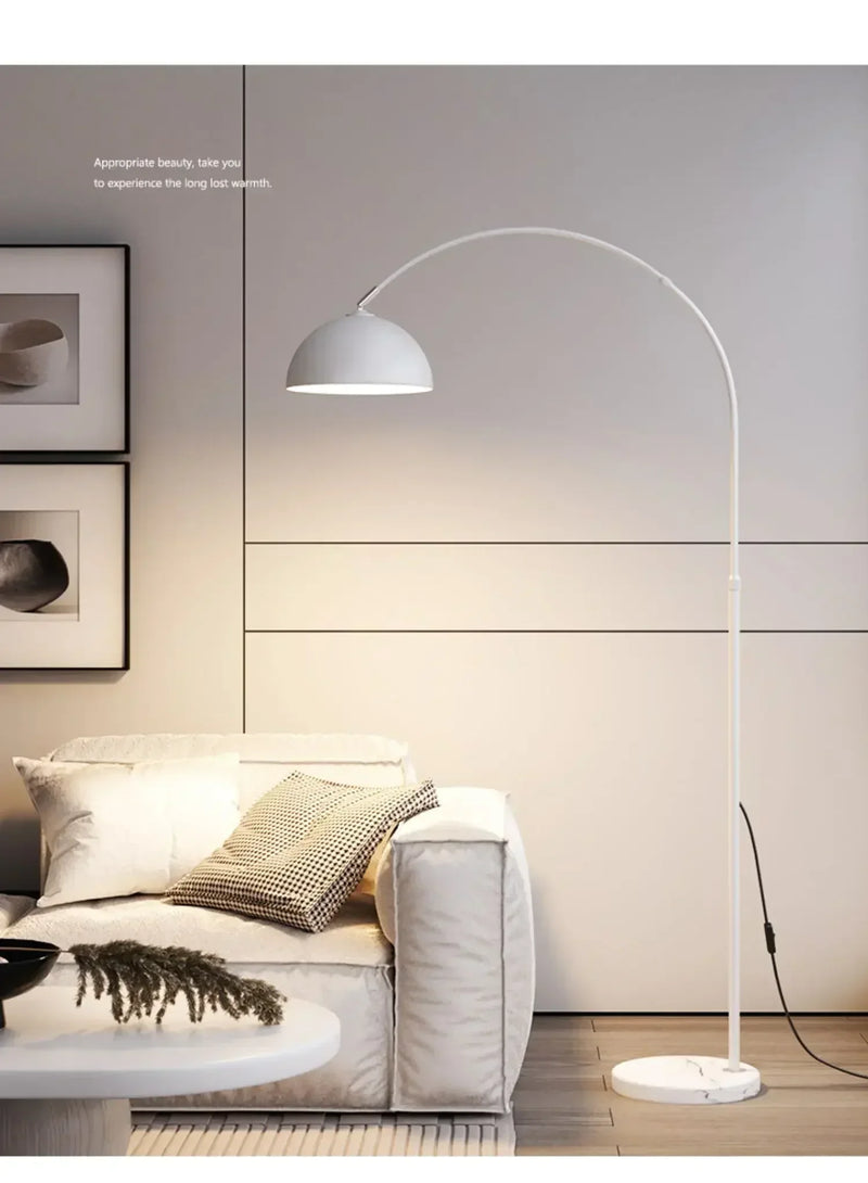 Nordic Arc Luxe Stehlampe – Minimalistische LED Stehleuchte mit Marmorbasis