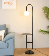 Nordic Luxe Vloerlamp met Marmeren Bijzettafel