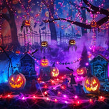GLOWSPELL – Halloween LED Lichterkette 100/200 LEDs mit Schwarzem Kabel