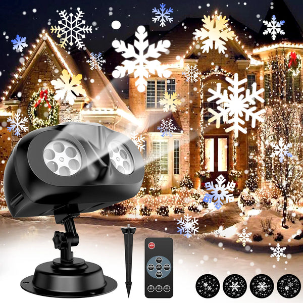 SNOWGLOW – LED Schneefall Projektor mit Doppelkopf