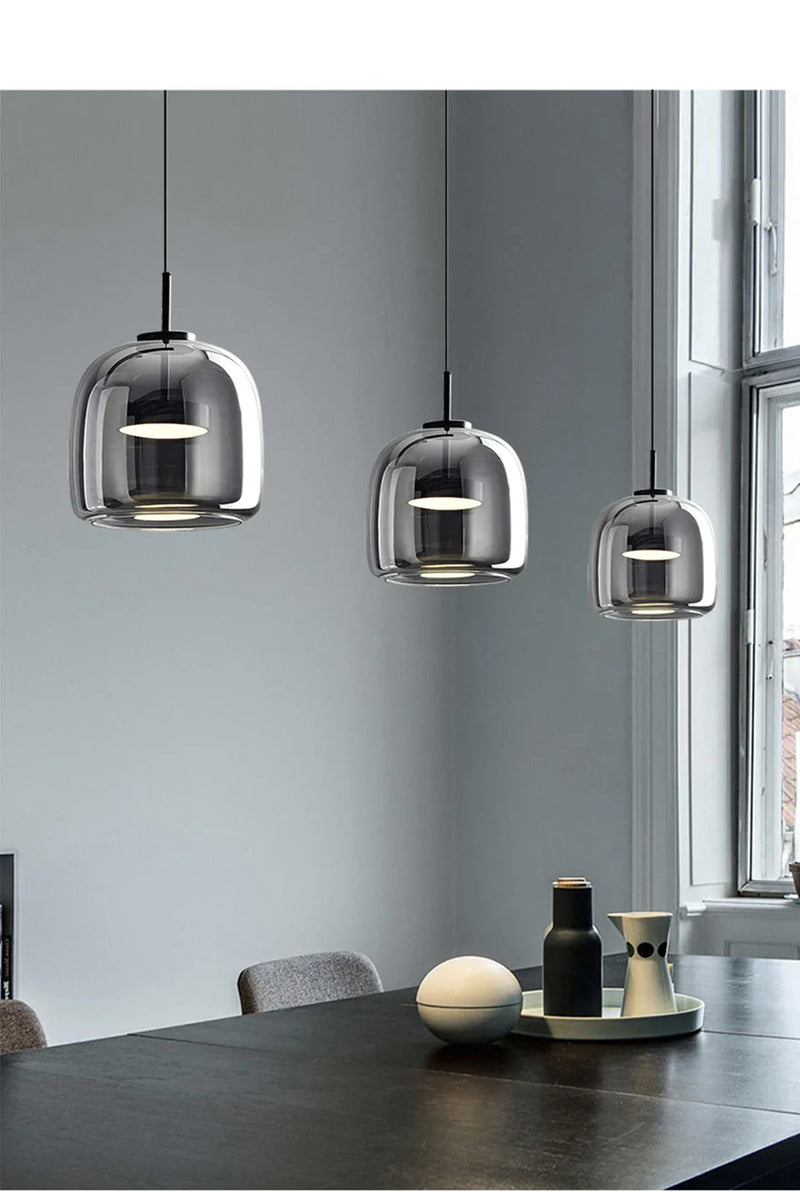 LumiGlow – Elegante Pendelleuchte aus Glasstein mit LED