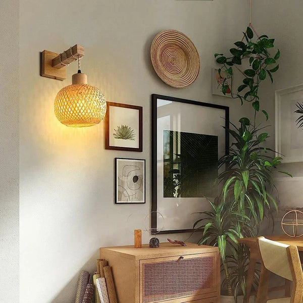 SolBambu Wandlampe – Handgeflochtene Bambuslaterne für Moderne Naturräume