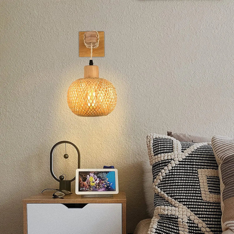 SolBambu Wandlampe – Handgeflochtene Bambuslaterne für Moderne Naturräume