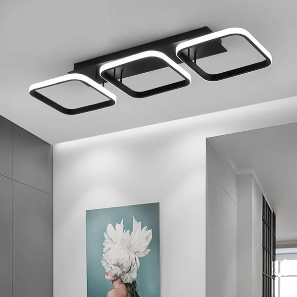Nordic Luxe LED Deckenleuchte – Dimmbarer Kronleuchter in Quadrat- & Rundform