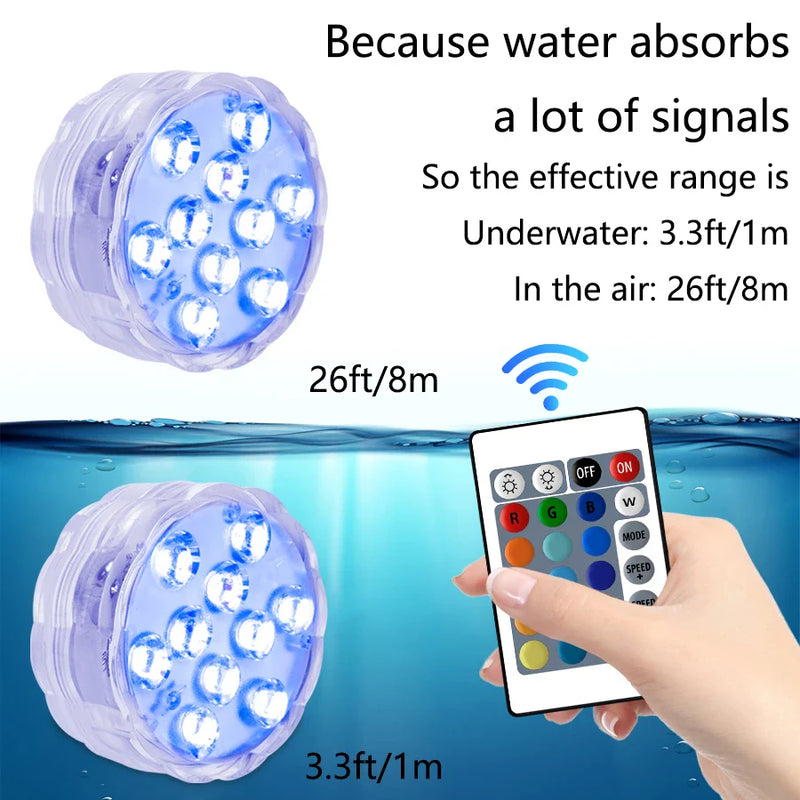 LUMISNAP 10-LED RGB Unterwasser-Magnetleuchten