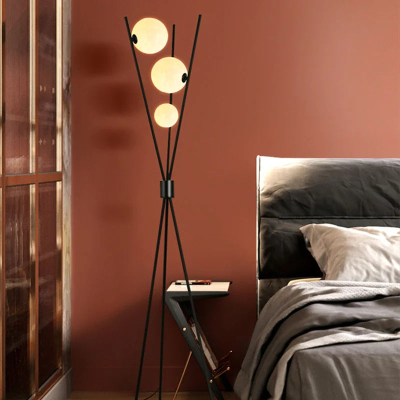 LunaGlow 3D Mond Stehlampe – Moderne LED Tripod Lampe für Wohnzimmer, Schlafzimmer & Büro