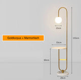 Nordic Luxe Vloerlamp met Marmeren Bijzettafel