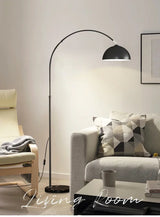 Nordic Arc Luxe Stehlampe – Minimalistische LED Stehleuchte mit Marmorbasis