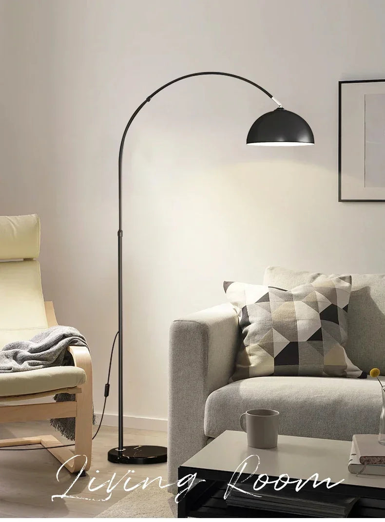 Nordic Arc Luxe Stehlampe – Minimalistische LED Stehleuchte mit Marmorbasis