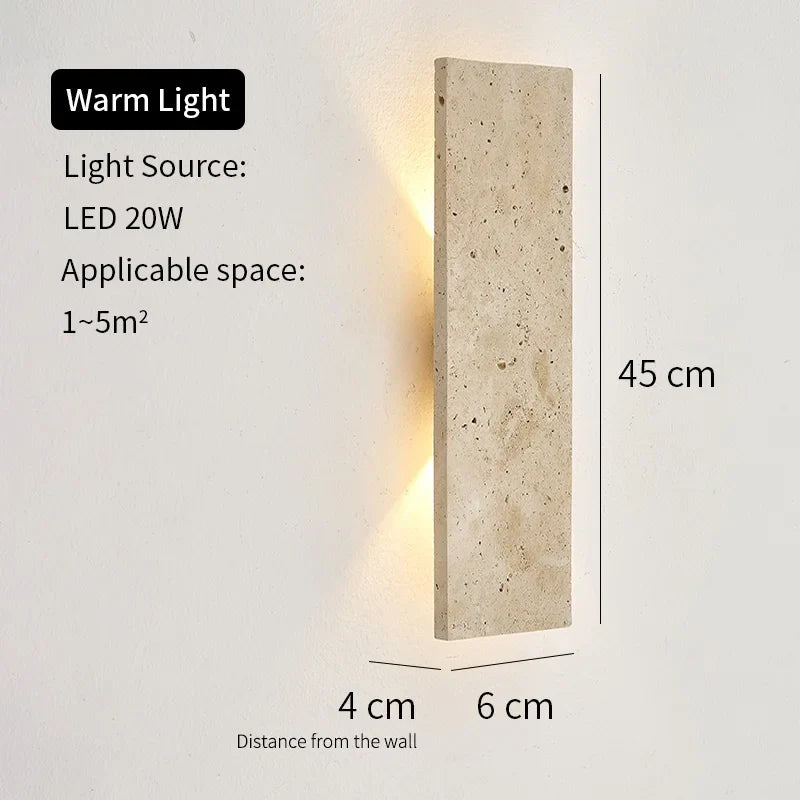 NATURGLO Wasserdichte Wandleuchte aus Naturstein