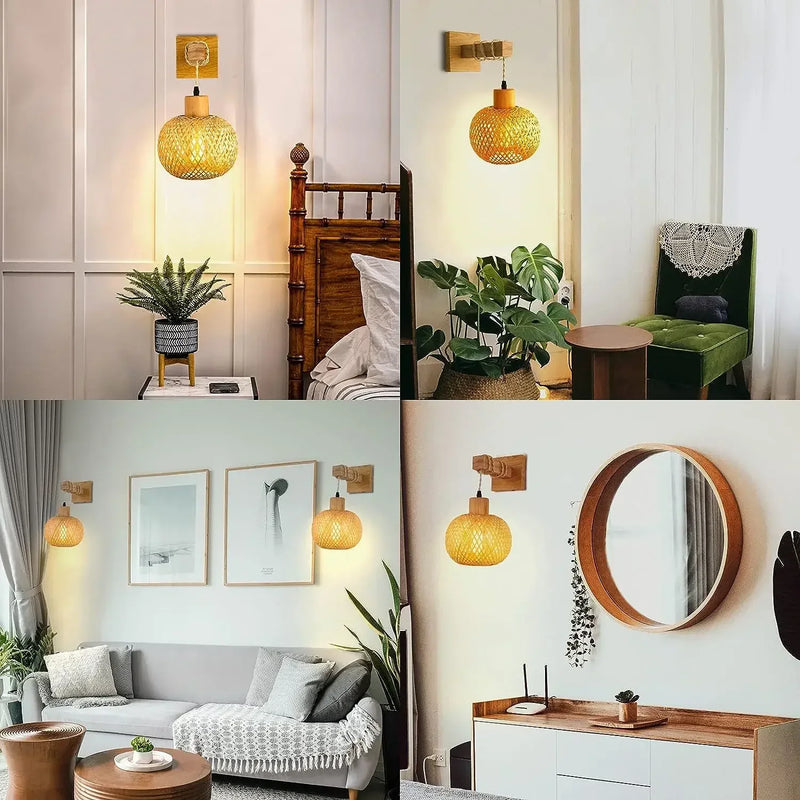 SolBambu Wandlampe – Handgeflochtene Bambuslaterne für Moderne Naturräume
