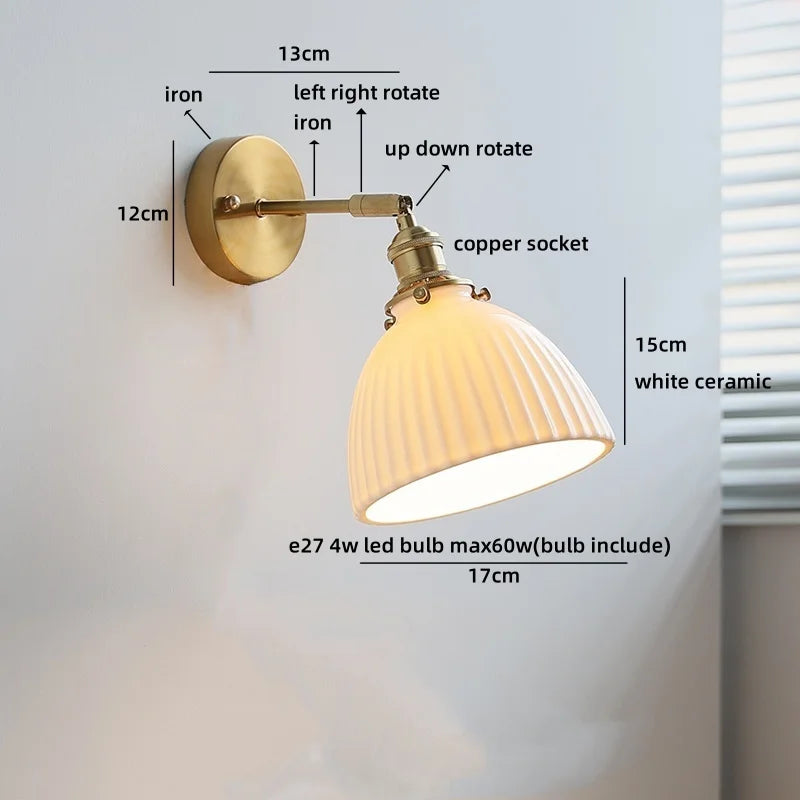 Kyotaro Wandleuchte – Japanische Keramik-Wandlampe mit LED-Kompatibilität