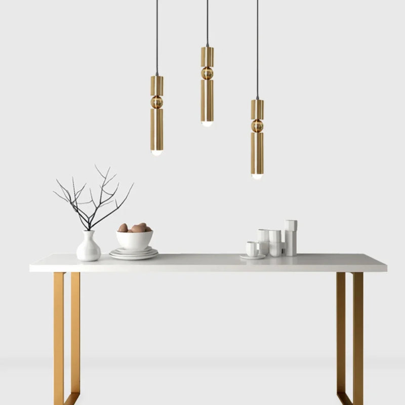 Luxe Aurea Goldene Pendelleuchte – Minimalistische LED-Deckenlampe