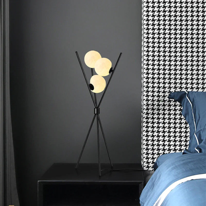 LunaGlow 3D Mond Stehlampe – Moderne LED Tripod Lampe für Wohnzimmer, Schlafzimmer & Büro