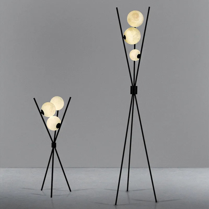 LunaGlow 3D Mond Stehlampe – Moderne LED Tripod Lampe für Wohnzimmer, Schlafzimmer & Büro
