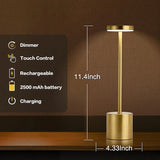 LumiÉlan – Klassische Wiederaufladbare Tischlampe mit Touch, 3 Farben & Stufenloser Dimmung