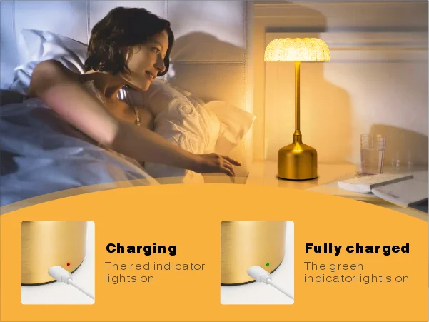 LumiVintage 3000 – Retro LED Tischlampe mit Touch-Dimmung und 3000mAh Akku