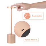 LumiÉlan – Klassische Wiederaufladbare Tischlampe mit Touch, 3 Farben & Stufenloser Dimmung