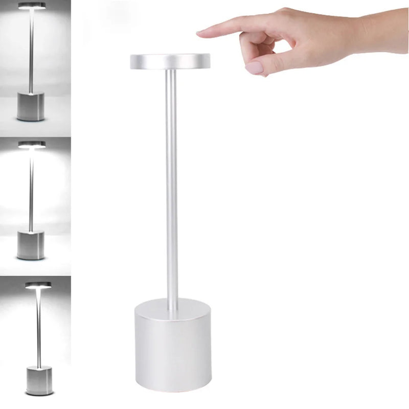 LumiÉlan – Klassische Wiederaufladbare Tischlampe mit Touch, 3 Farben & Stufenloser Dimmung