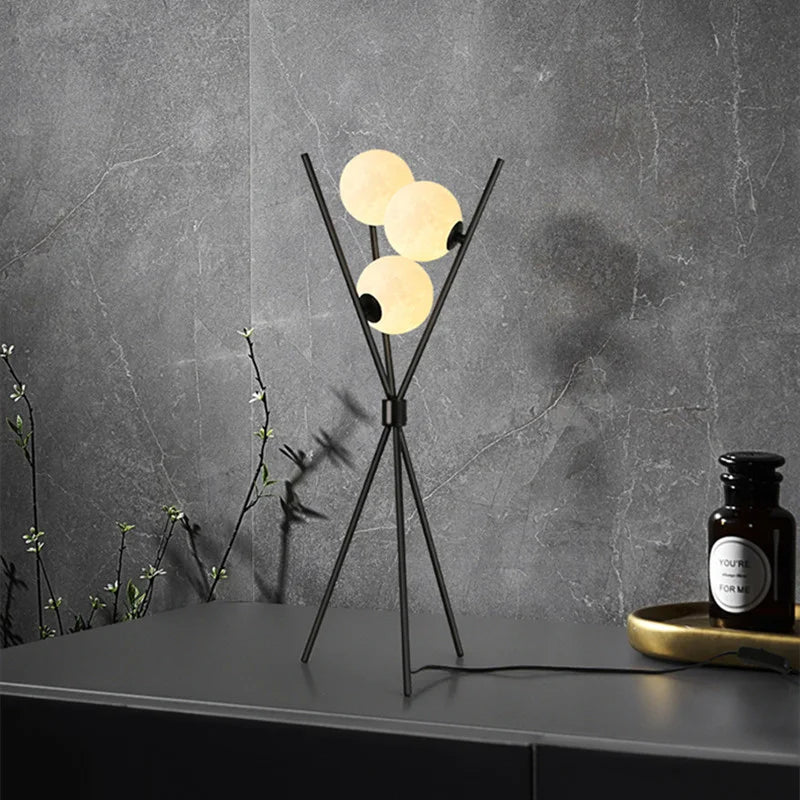 LunaGlow 3D Mond Stehlampe – Moderne LED Tripod Lampe für Wohnzimmer, Schlafzimmer & Büro