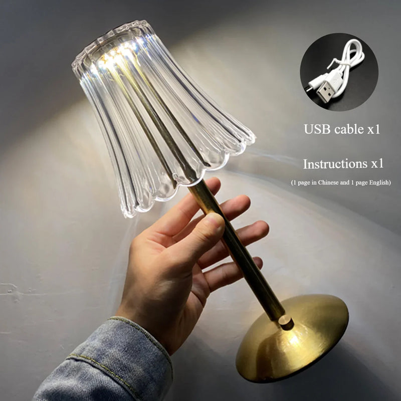 Aurora CrystalTouch – Klassische Kristall-LED-Tischlampe mit Touchbedienung