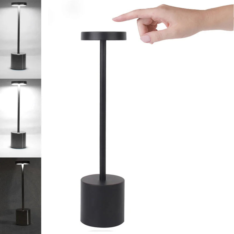 LumiÉlan – Klassische Wiederaufladbare Tischlampe mit Touch, 3 Farben & Stufenloser Dimmung