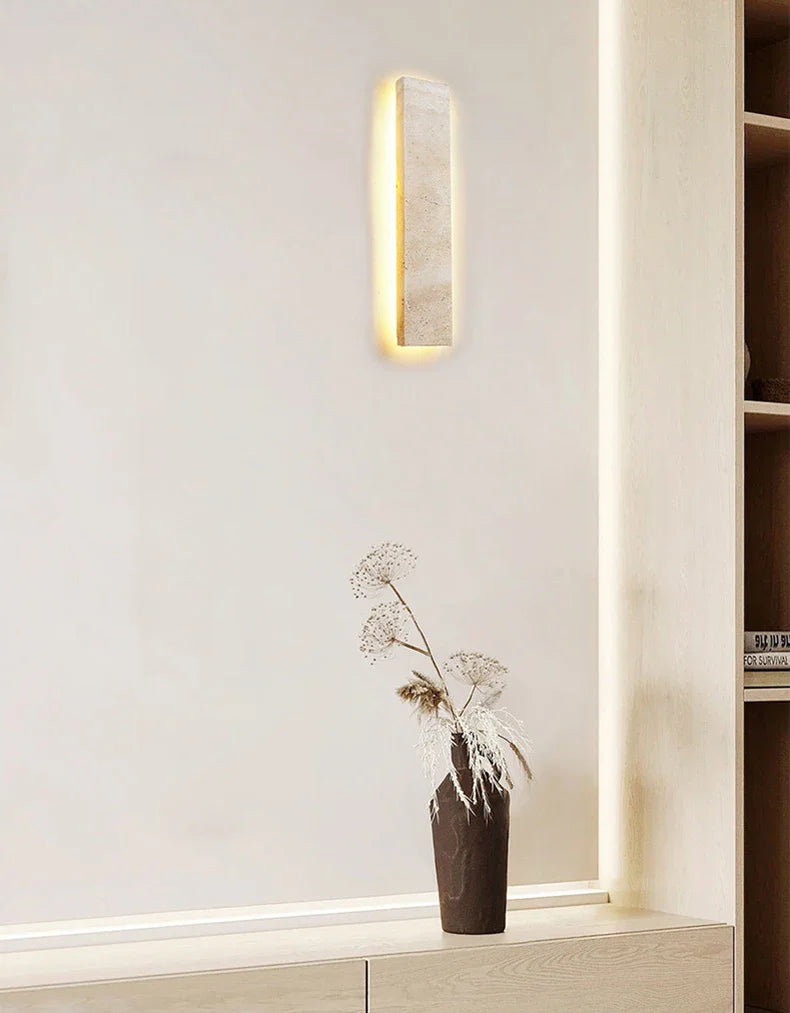 StoneGlow Recta – Moderne Wandleuchte aus Naturstein