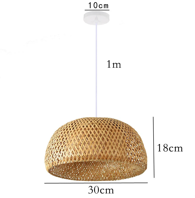 ZenWeave Bambus Pendelleuchte – Handgefertigte Hängelampe im Asiatischen Stil für Zuhause & Gastronomie