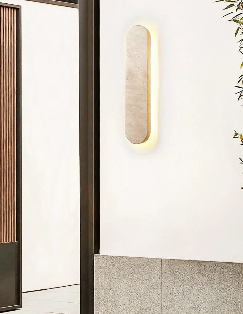StoneGlow Recta – Moderne Wandleuchte aus Naturstein