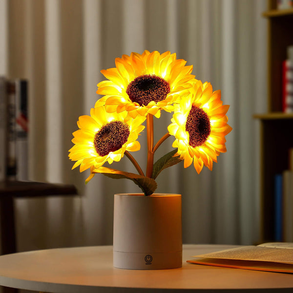 Glitzernde Sonnenblume Lampe für auf Tisch
