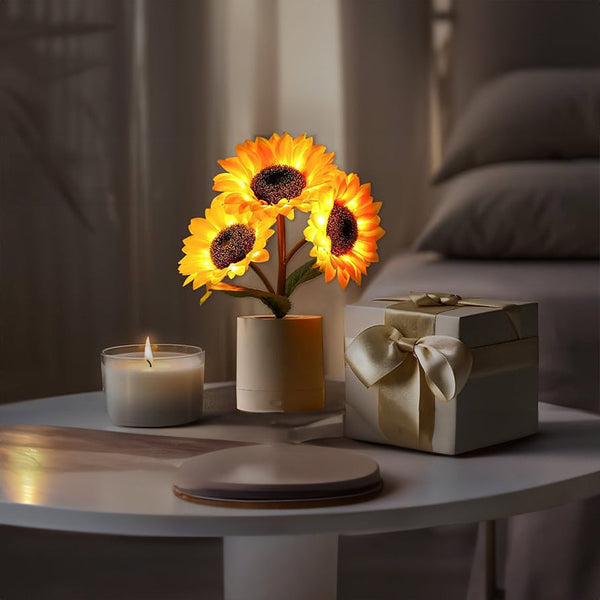 Glitzernde Sonnenblume Lampe für auf Tisch