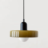 Bauhaus-Pendelleuchte aus farbigem Glas
