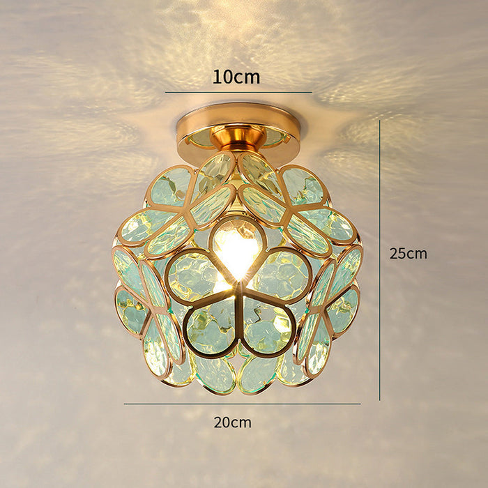 Design-Deckenleuchte aus Glas im floralen Stil