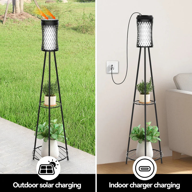 SolarBloom Solar-Gartenleuchte mit Pflanzenständer – Deko-Laterne für Terrasse, Garten & Balkon