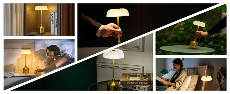 LumiVintage 3000 – Retro LED Tischlampe mit Touch-Dimmung und 3000mAh Akku