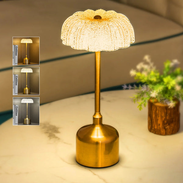 LumiVintage 3000 – Retro LED Tischlampe mit Touch-Dimmung und 3000mAh Akku