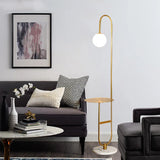 Nordic Luxe Vloerlamp met Marmeren Bijzettafel