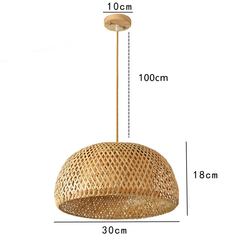 ZenWeave Bambus Pendelleuchte – Handgefertigte Hängelampe im Asiatischen Stil für Zuhause & Gastronomie