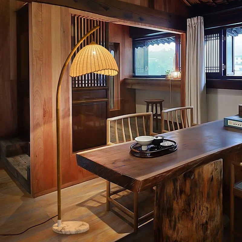 ZenGlow Wabi-Sabi LED Stehlampe – Nordisches & Japanisches Design für eine Ruhige Atmosphäre