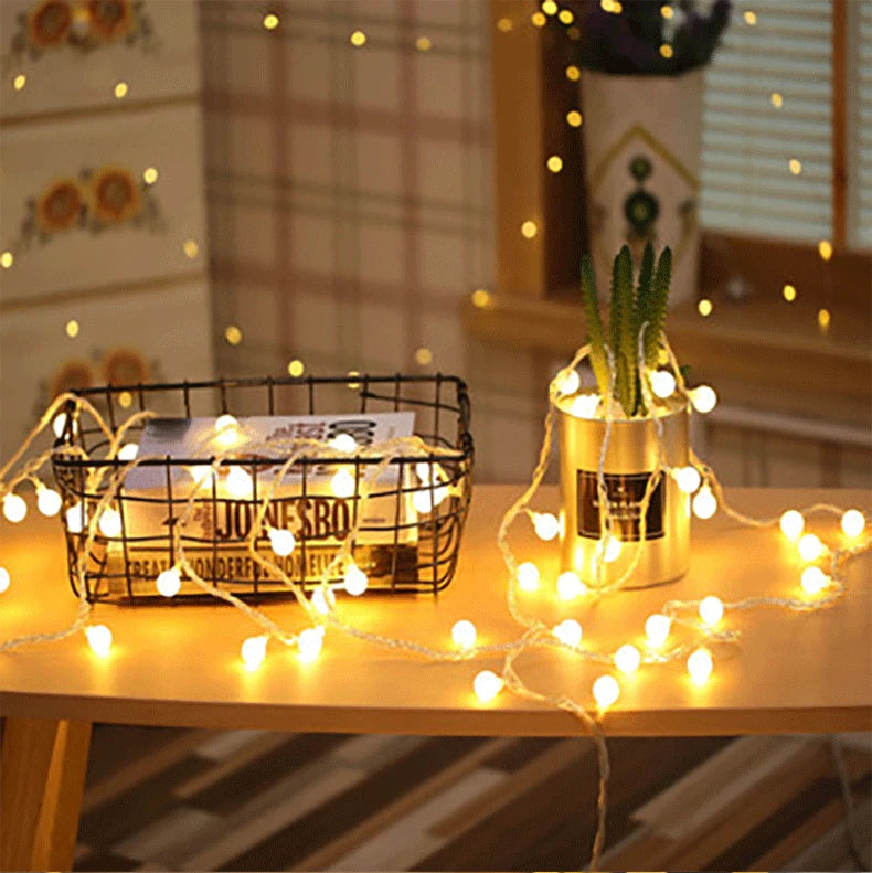 LumiGlobe 10M Kleine Kugel-Lichterkette – USB/Batterie