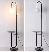 Nordic Luxe Vloerlamp met Marmeren Bijzettafel