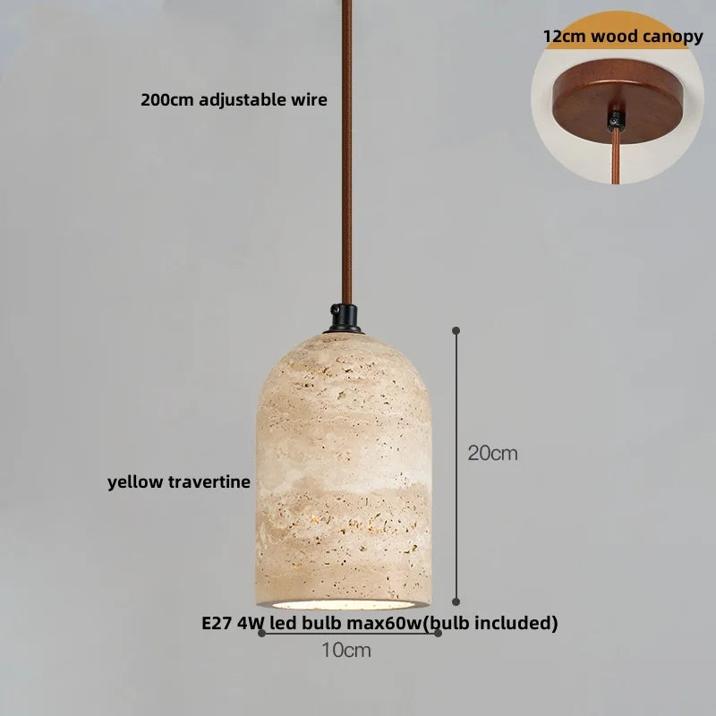 ZenGlow Travertin Pendelleuchte